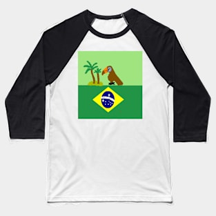 Sporty Brazil Design on White Background Baseball T-Shirt